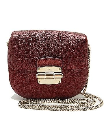 FURLA Bordeaux Metallic Red Leather Shoulder Bag (view 1)
