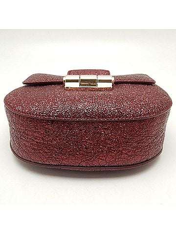 FURLA Bordeaux Metallic Red Leather Shoulder Bag (view 2)