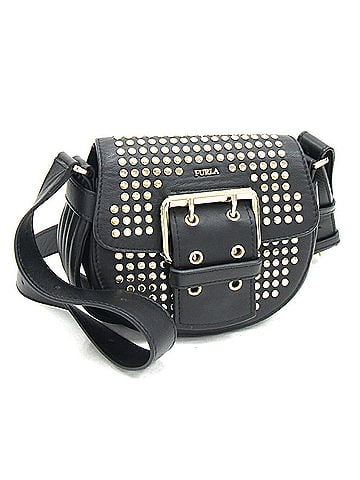 FURLA Black Leather Pochette Shoulder Bag (view 1)