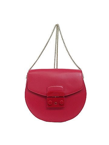 FURLA Red Color Leather Shoulder Bag (view 1)