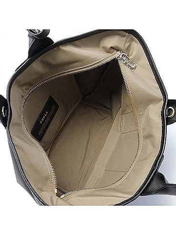 FURLA Black Leather Nylon Canvas Handbag (view 2)