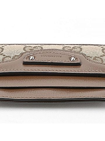 Gucci Brown Gg Canvas Leather Card Case (view 2)