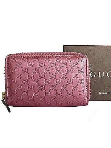 Gucci Metallic Pink Leather Business Card Case (view 1)