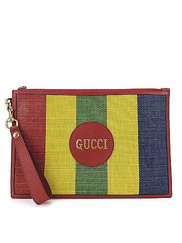 Gucci Multi-Color Canvas Leather Clutch Bag (view 1)