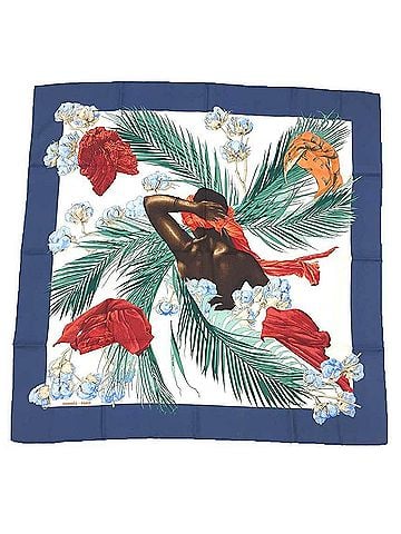 Hermès Blue Silk Scarf (view 1)