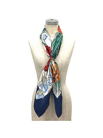 Hermès Blue Silk Scarf (view 2)