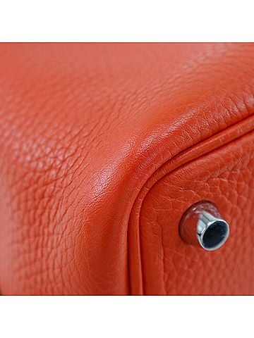 Hermès Orange Taurillon Clemence Leather Handbag (view 2)