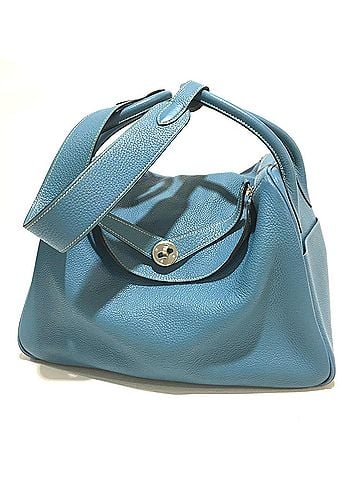 Hermès Blue Leather Handbag (view 1)