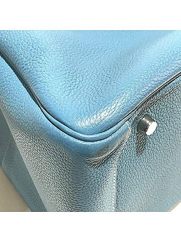 Hermès Blue Leather Handbag (view 2)