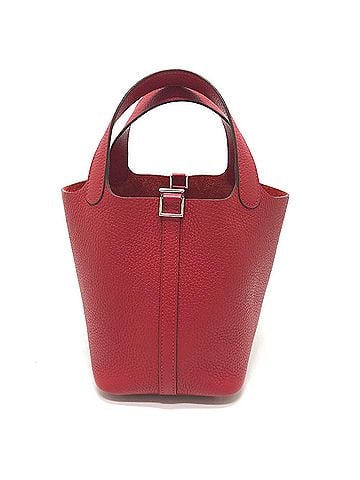 Hermès Red Leather Handbag (view 1)
