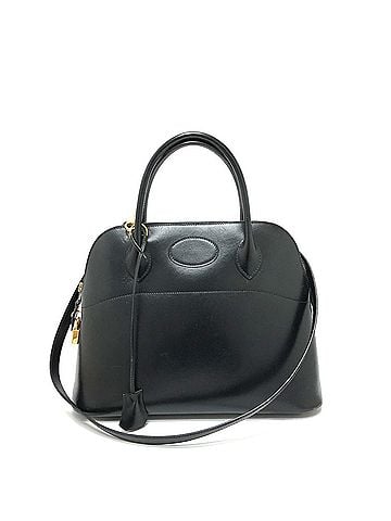 Hermès Black Leather Handbag (view 1)