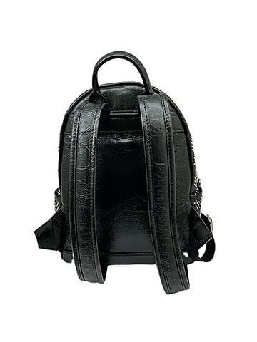 MCM Black Silver Leather Backpack (view 2)