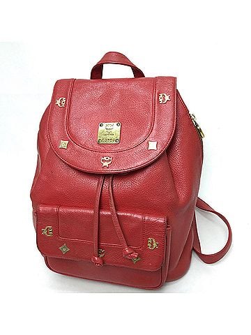 MCM Red Leather Backpack (view 1)