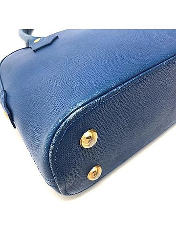 MCM Blue Leather Handbag Shoulder Bag (view 2)