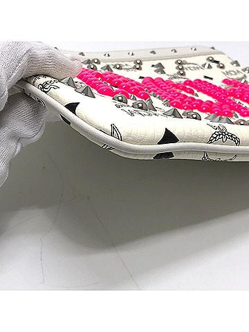 MCM White Leather Clutch Bag (view 2)