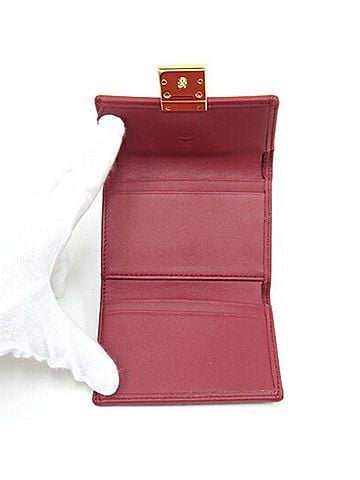 MCM Bordeaux Red Color Jacquard Leather Wallet (Tri-Fold) (view 2)