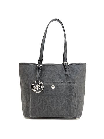 Michael Kors Black Leather Coated Canvas Handbag (view 1)