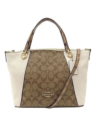 Coach Brown White Pvc Leather Handbag (view 1)