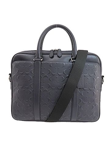 Coach Signature Navy Leather Handbag Shoulder Bag (view 1)