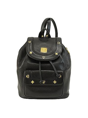 MCM Black Leather Backpack (view 1)
