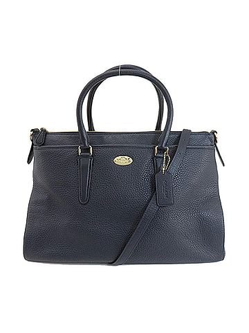 Coach Navy Leather Handbag Shoulder Bag (view 1)