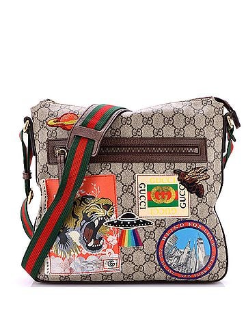 Gucci Courrier Zip Messenger GG Coated Canvas with Applique Medium (view 1)