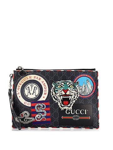 Gucci Night Courrier Pouch GG Coated Canvas with Applique (view 1)