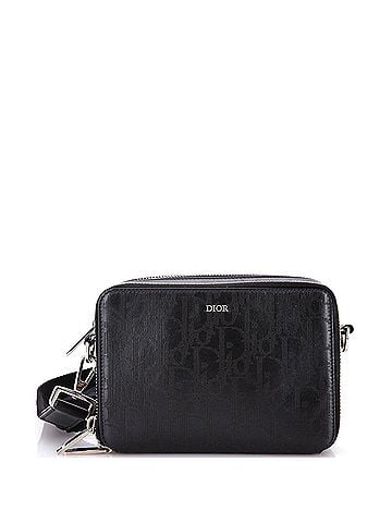 Christian Dior Double Zip Crossbody Pouch Oblique Galaxy Leather (view 1)