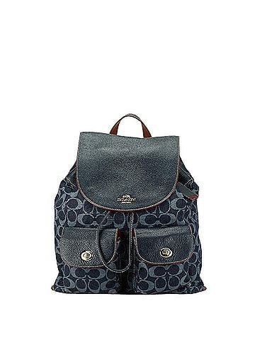 Coach Navy Red Color Canvas Leather Backpack (view 1)