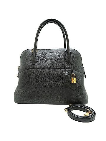 Hermès Black Noir Taurillon Clemence Leather Handbag (view 1)