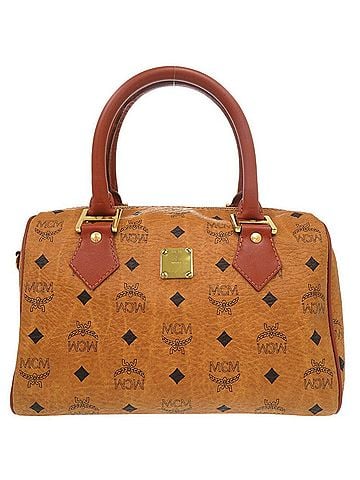 MCM Brown Pvc Boston Bag Handbag (view 2)
