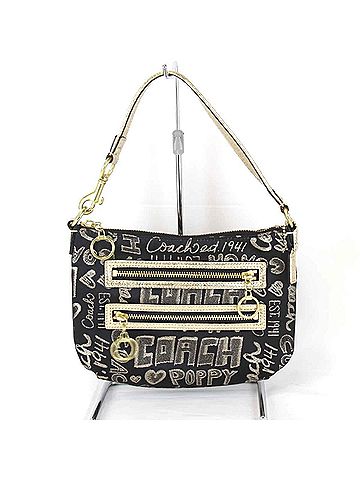 Coach Black Canvas Shoulder Bag (view 1)