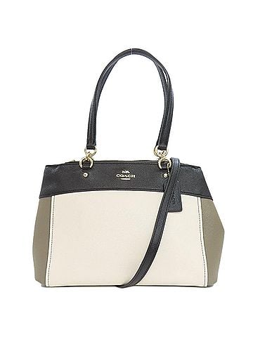 Coach Black Brown White Leather Handbag (view 1)