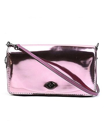 Coach Metallic Pink Leather Shoulder Bag (view 1)