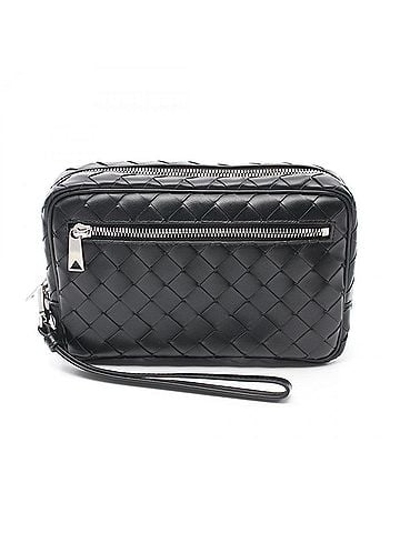 Bottega Veneta Black Leather Clutch Bag Pouch (view 1)