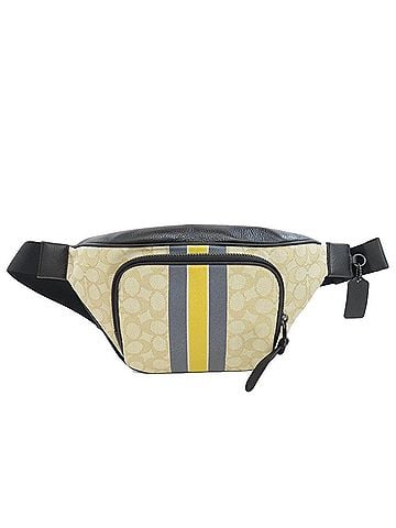Coach Beige Black Blue Canvas Fanny Pack Sling Bag (view 1)