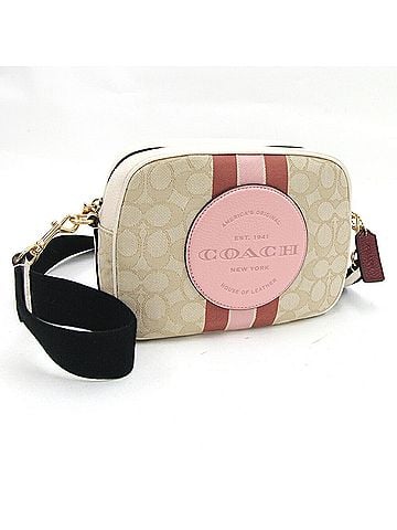 Coach Beige Ivory Jacquard Leather Pochette Shoulder Bag (view 1)