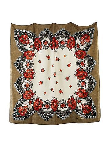 Dior Khaki Multi-Color Red Color Wool Scarf (view 1)