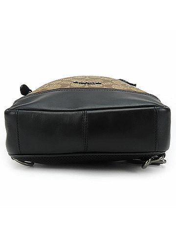 Coach Black Khaki Pvc Leather Shoulder Bag Sling Bag (view 2)