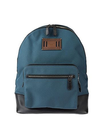 Coach Black Blue Nylon Canvas Leather Backpack (view 1)