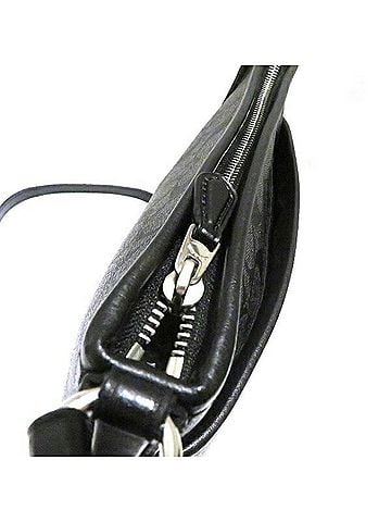 Coach Signature Black Gray Pvc Leather Shoulder Bag (view 2)