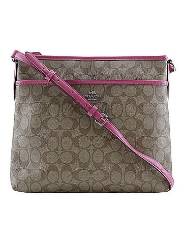 Coach Brown Pink Pvc Shoulder Bag (view 1)