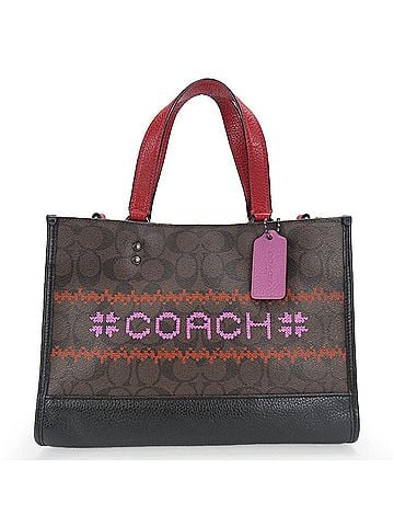 Coach Dark Brown Red Color Leather Pvc Handbag (view 1)