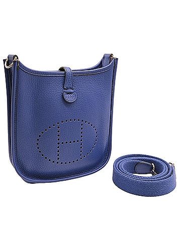 Hermès Blue Electric Taurillon Clemence Leather Shoulder Bag (view 1)