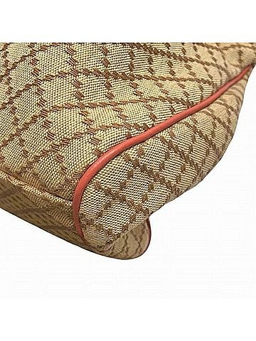 Gucci Beige Pink Canvas Leather Handbag (view 2)