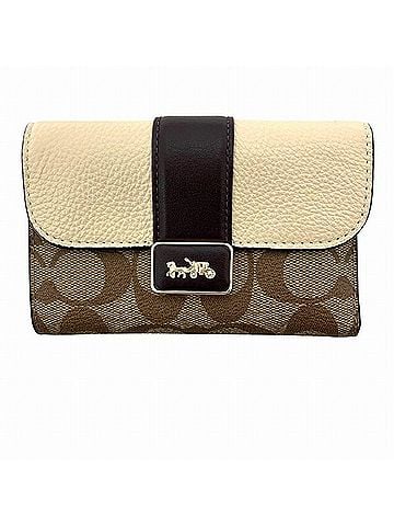 Coach Brown Khaki Pvc Leather Wallet (Bi-Fold) (view 1)