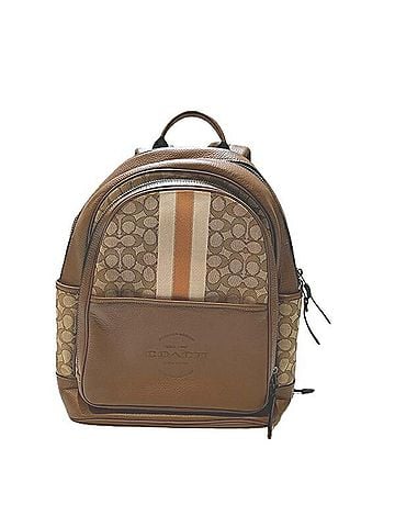 Coach Beige Brown Canvas Leather Backpack (view 1)