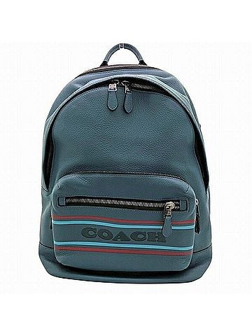 Coach Navy Leather Backpack (view 1)
