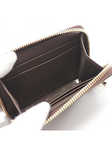 Gucci Beige Brown Multi-Color Coated Canvas Leather Card Case (view 2)