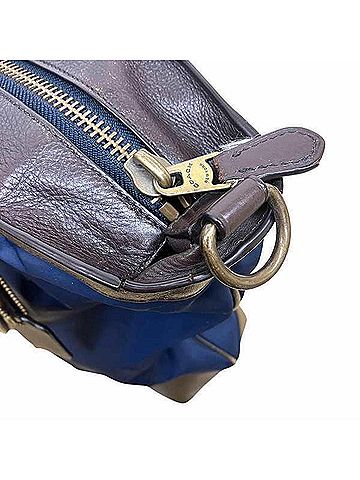 Coach Navy Nylon Leather Tote Bag (view 2)